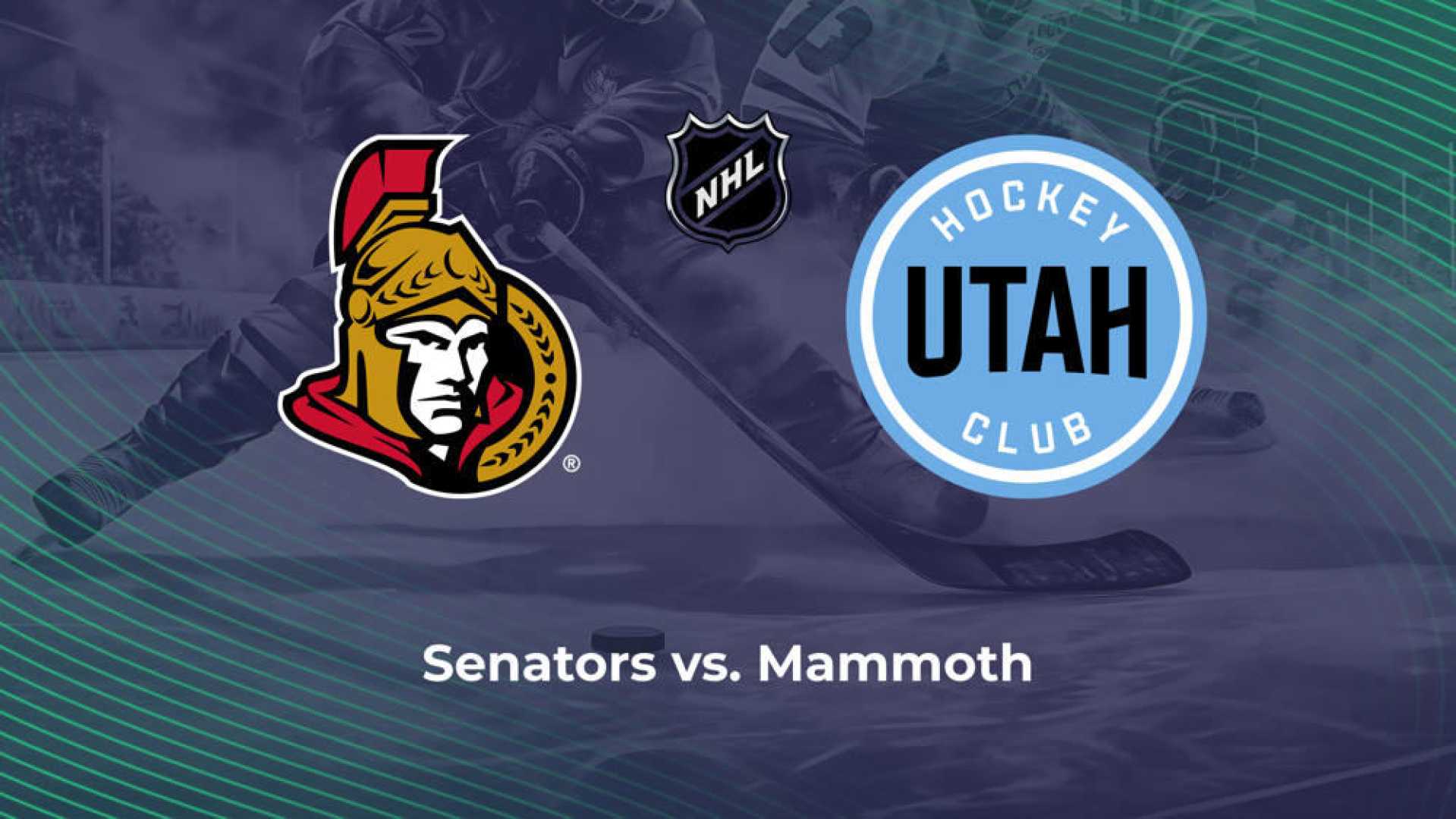 Utah Mammoth Vs Senators Hockey Lineup