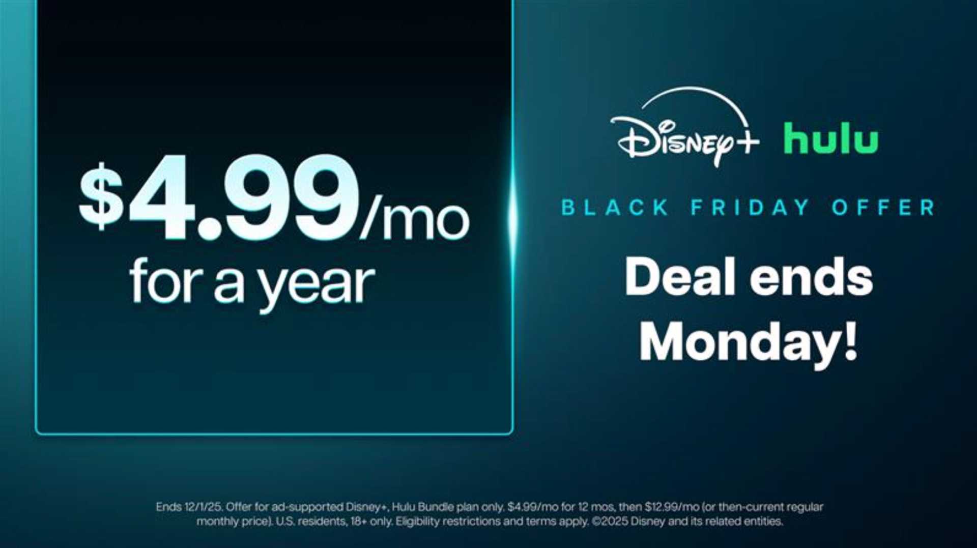 Disney+ Hulu Bundle Black Friday 2025