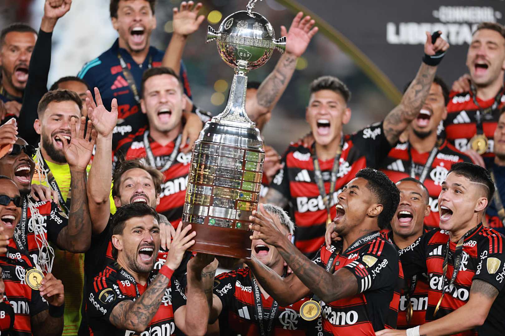 Flamengo Players Celebrating Libertadores 2025 Victory