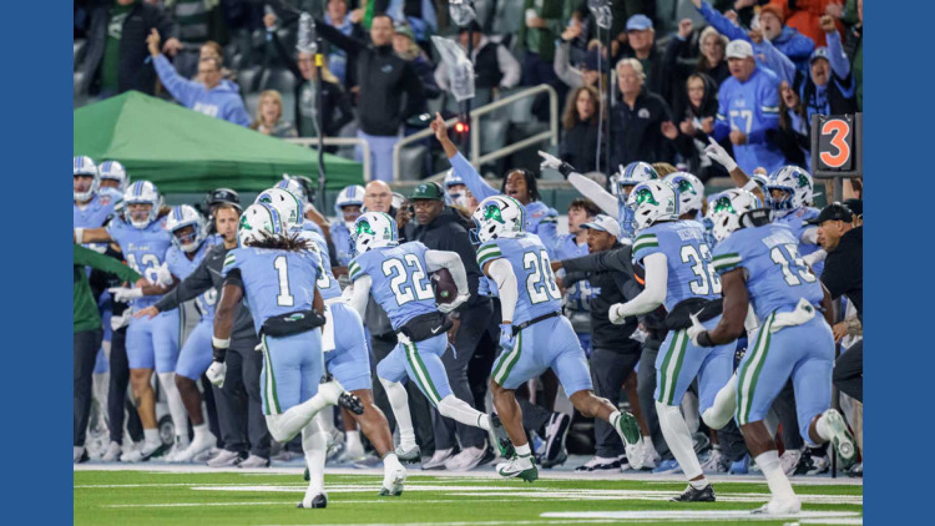Tulane Football Team Celebrating Victory